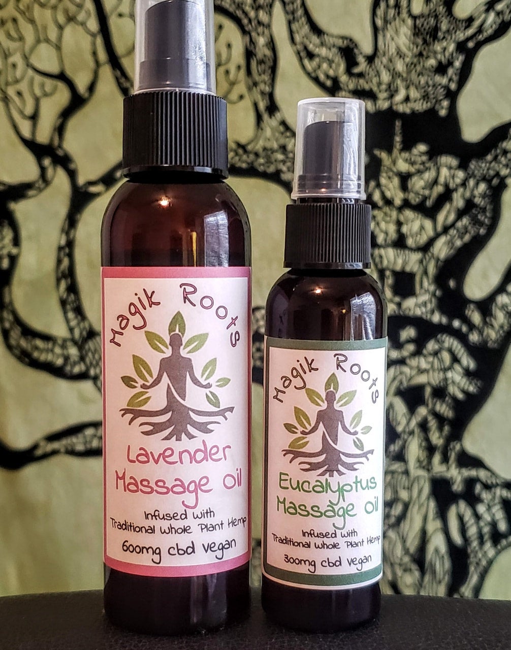 Eucalyptus Massage Oil Infused with Traditional Full Plant Hemp CBD + Roots